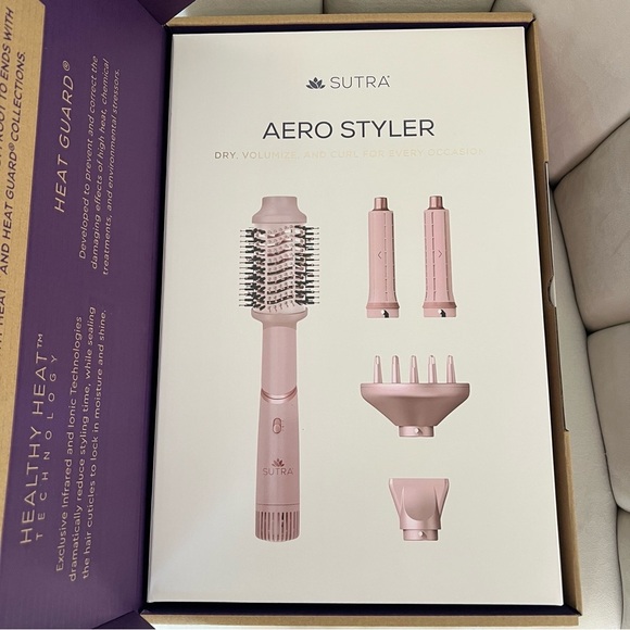 NWT Sutra Aero Styler Rose Gold Pro Blow Hair Dryer Brush Stylings Tool Holiday main image 4